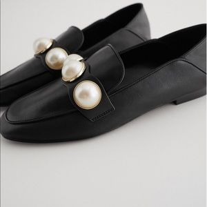Zara pearl loafers